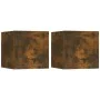 Muebles para TV de pared 2 uds roble ahumado 30,5x30x30 cm de vidaXL, Muebles TV - Ref: Foro24-815136, Precio: 40,96 €, Descu...
