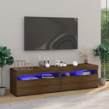 TV-Schrank mit LED-Leuchten, 2 Stück, braune Eiche, 75 x 35 x 40 cm von vidaXL, TV-Möbel - Ref: Foro24-815128, Preis: 86,94 €...