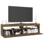 TV-Schrank mit LED-Leuchten, 2 Stück, braune Eiche, 75 x 35 x 40 cm von vidaXL, TV-Möbel - Ref: Foro24-815128, Preis: 86,94 €...