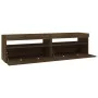 Mueble de TV con luces LED 2 uds roble marrón 75x35x40 cm de vidaXL, Muebles TV - Ref: Foro24-815128, Precio: 86,94 €, Descue...