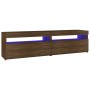 TV-Schrank mit LED-Leuchten, 2 Stück, braune Eiche, 75 x 35 x 40 cm von vidaXL, TV-Möbel - Ref: Foro24-815128, Preis: 88,15 €...