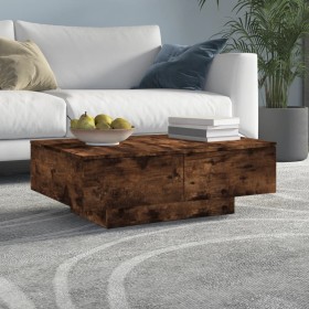 Mesa de centro madera contrachapada roble ahumado 90x60x31 cm