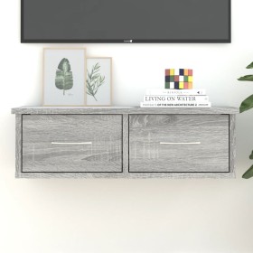 Armario de pared madera contrachapada gris Sonoma 60x26x18,5 cm