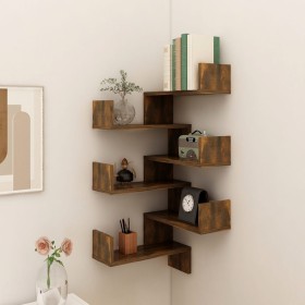 Wand-Eckregale 2 Stück Räuchereiche 40x40x50 cm von vidaXL, Regale und Regale - Ref: Foro24-815205, Preis: 37,87 €, Rabatt: %
