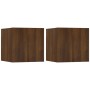 Wand-TV-Schränke 2 Stück braune Eiche 30,5x30x30 cm von vidaXL, TV-Möbel - Ref: Foro24-815142, Preis: 29,17 €, Rabatt: %