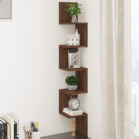 Brown oak wood wall corner shelf 20x20x127.5 cm by vidaXL, Shelves and shelves - Ref: Foro24-815212, Price: 29,15 €, Discount: %