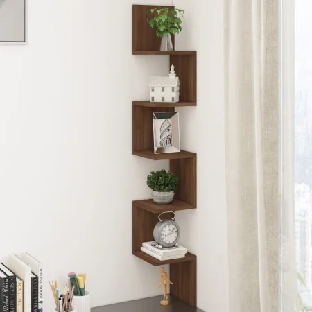 Brown oak wood wall corner shelf 20x20x127.5 cm by vidaXL, Shelves and shelves - Ref: Foro24-815212, Price: 28,94 €, Discount: %