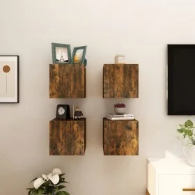 Muebles para TV de pared 4 uds roble ahumado 30,5x30x30 cm de vidaXL, Muebles TV - Ref: Foro24-815137, Precio: 57,50 €, Descu...