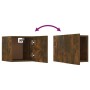 Wand-TV-Schränke, 4 Stück, geräucherte Eiche, 30,5 x 30 x 30 cm von vidaXL, TV-Möbel - Ref: Foro24-815137, Preis: 58,02 €, Ra...