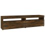 Mueble de TV con luces LED 2 uds roble ahumado 75x35x40 cm de vidaXL, Muebles TV - Ref: Foro24-815124, Precio: 102,32 €, Desc...