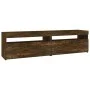 Mueble de TV con luces LED 2 uds roble ahumado 75x35x40 cm de vidaXL, Muebles TV - Ref: Foro24-815124, Precio: 98,07 €, Descu...