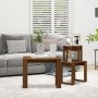 Stackable tables 3 pieces brown oak plywood by vidaXL, Side tables - Ref: Foro24-815224, Price: 42,91 €, Discount: %