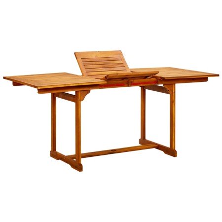 Mesa de comedor jardín madera maciza acacia (120-170)x80x75 cm en Mesas de jardín | Comprar online en Foro24