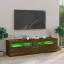 Mueble de TV con luces LED 2 uds roble ahumado 75x35x40 cm de vidaXL, Muebles TV - Ref: Foro24-815124, Precio: 98,07 €, Descu...