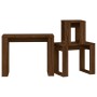 Mesas apilables 3 pzas madera contrachapada color roble marrón de vidaXL, Mesas auxiliares - Ref: Foro24-815224, Precio: 45,7...