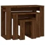 Stapelbare Tische 3 Stück braunes Eichensperrholz von vidaXL, Seitentische - Ref: Foro24-815224, Preis: 42,91 €, Rabatt: %