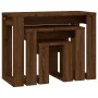 Stapelbare Tische 3 Stück braunes Eichensperrholz von vidaXL, Seitentische - Ref: Foro24-815224, Preis: 42,91 €, Rabatt: %