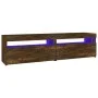 Mueble de TV con luces LED 2 uds roble ahumado 75x35x40 cm de vidaXL, Muebles TV - Ref: Foro24-815124, Precio: 98,07 €, Descu...