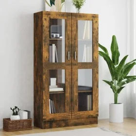 Smoked oak plywood display case 82.5x30.5x150 cm by vidaXL, Bookcases and shelves - Ref: Foro24-815117, Price: 140,72 €, Disc...