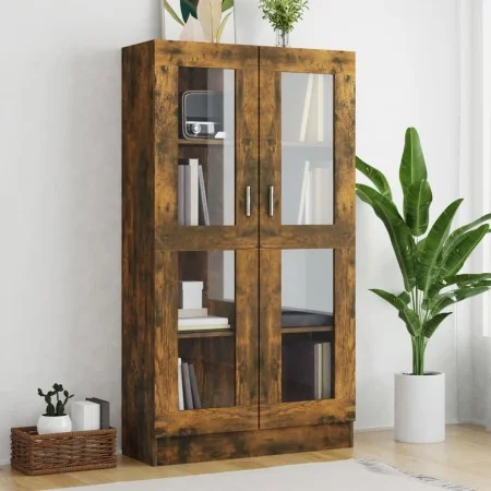Smoked oak plywood display case 82.5x30.5x150 cm by vidaXL, Bookcases and shelves - Ref: Foro24-815117, Price: 140,72 €, Disc...