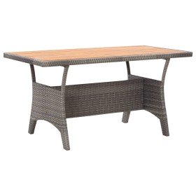 Mesa de jardín de madera maciza de acacia gris 120x70x66 cm