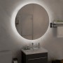Badezimmerschrank mit rundem Spiegel und LED schwarz 54x54x17,5 cm von vidaXL, Badezimmerwaschtische - Ref: Foro24-345588, Pr...