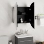 Badezimmerschrank mit rundem Spiegel und LED schwarz 54x54x17,5 cm von vidaXL, Badezimmerwaschtische - Ref: Foro24-345588, Pr...