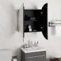 Badezimmerschrank mit rundem Spiegel und LED schwarz 54x54x17,5 cm von vidaXL, Badezimmerwaschtische - Ref: Foro24-345588, Pr...