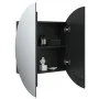 Badezimmerschrank mit rundem Spiegel und LED schwarz 54x54x17,5 cm von vidaXL, Badezimmerwaschtische - Ref: Foro24-345588, Pr...