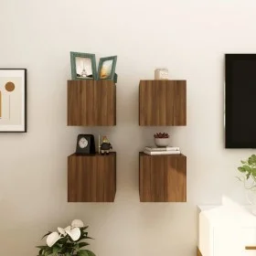 Muebles para TV de pared 4 uds roble marrón 30,5x30x30 cm de vidaXL, Muebles TV - Ref: Foro24-815143, Precio: 61,54 €, Descue...