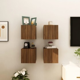 Muebles para TV de pared 4 uds roble marrón 30,5x30x30 cm de vidaXL, Muebles TV - Ref: Foro24-815143, Precio: 59,65 €, Descue...
