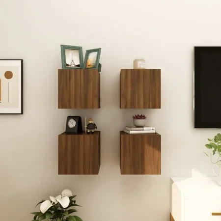Wall TV cabinets 4 pcs brown oak 30.5x30x30 cm by vidaXL, TV Furniture - Ref: Foro24-815143, Price: 61,54 €, Discount: %