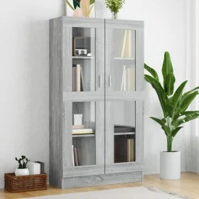 Plywood gray Sonoma showcase 82.5x30.5x150 cm by vidaXL, Bookcases and shelves - Ref: Foro24-815118, Price: 124,97 €, Discoun...