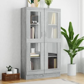 Sonoma grau Sperrholz Vitrine 82,5x30,5x150 cm von vidaXL, Bücherregale und Regale - Ref: Foro24-815118, Preis: 130,67 €, Rab...
