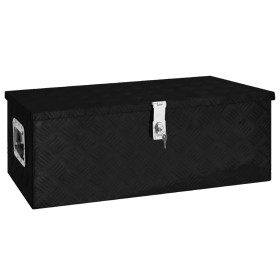 Caja de almacenaje de aluminio negro 80x39x30 cm