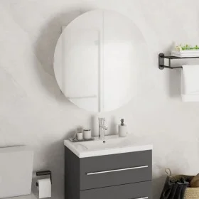 Bathroom cabinet with round mirror and white LED 47x47x17.5 cm by vidaXL, bathroom vanities - Ref: Foro24-345583, Price: 111,...