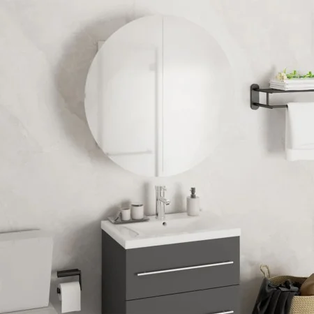 Bathroom cabinet with round mirror and white LED 47x47x17.5 cm by vidaXL, bathroom vanities - Ref: Foro24-345583, Price: 112,...
