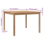 Mesa de comedor de jardín madera maciza de teca 110x110x77 cm