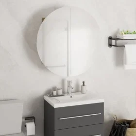 Bathroom cabinet with round mirror and LED black 47x47x17.5 cm by vidaXL, bathroom vanities - Ref: Foro24-345584, Price: 112,...