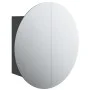Armario de baño con espejo redondo y LED negro 47x47x17,5 cm de vidaXL, Tocadores de baño - Ref: Foro24-345584, Precio: 112,2...