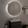 Armario de baño con espejo redondo y LED negro 47x47x17,5 cm de vidaXL, Tocadores de baño - Ref: Foro24-345584, Precio: 112,2...