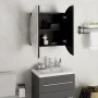 Armario de baño con espejo redondo y LED negro 47x47x17,5 cm de vidaXL, Tocadores de baño - Ref: Foro24-345584, Precio: 112,2...