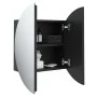 Armario de baño con espejo redondo y LED negro 47x47x17,5 cm de vidaXL, Tocadores de baño - Ref: Foro24-345584, Precio: 112,2...