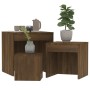Mesas apilables 3 pzas madera contrachapada color roble marrón de vidaXL, Mesas auxiliares - Ref: Foro24-815227, Precio: 55,0...