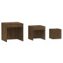Mesas apilables 3 pzas madera contrachapada color roble marrón de vidaXL, Mesas auxiliares - Ref: Foro24-815227, Precio: 55,0...