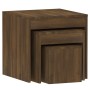 Mesas apilables 3 pzas madera contrachapada color roble marrón de vidaXL, Mesas auxiliares - Ref: Foro24-815227, Precio: 55,0...