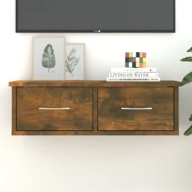 Smoked oak plywood wall cabinet 60x26x18.5 cm by vidaXL, Shelves and shelves - Ref: Foro24-815078, Price: 35,90 €, Discount: %