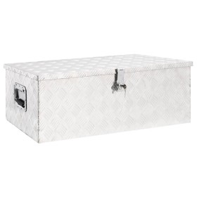 Aufbewahrungsbox aus silbernem Aluminium, 90 x 47 x 33,5 cm von vidaXL, Werkzeugkästen - Ref: Foro24-152254, Preis: 169,25 €,...