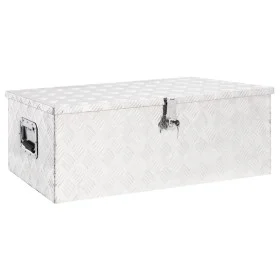 Aufbewahrungsbox aus silbernem Aluminium, 90 x 47 x 33,5 cm von vidaXL, Werkzeugkästen - Ref: Foro24-152254, Preis: 162,41 €,...