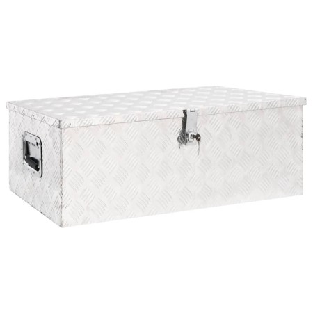 Aufbewahrungsbox aus silbernem Aluminium, 90 x 47 x 33,5 cm von vidaXL, Werkzeugkästen - Ref: Foro24-152254, Preis: 169,25 €,...